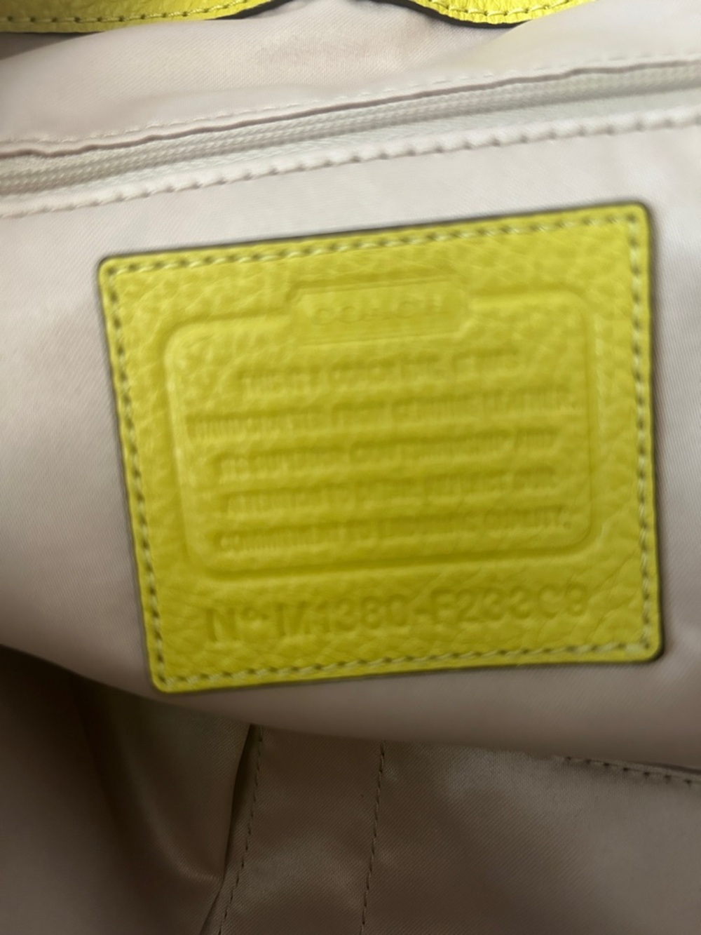 Coach Yellow Pebbled Leather Avery Hobo Tote Shoulder Bag with Purse Charms🌻🌻 - Picture 10 of 12